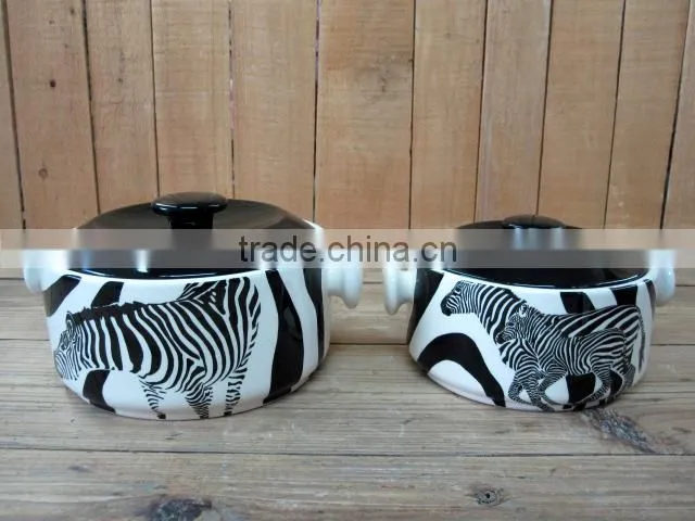 DFC Black Tree Decal Ceramic Cup Holder with Handle
