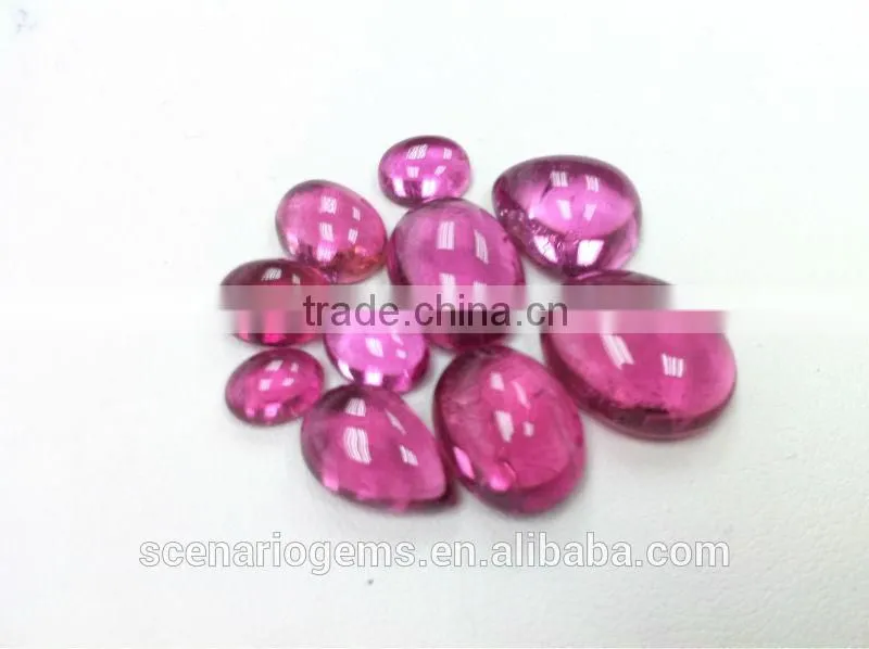#CMZZ Natural Multi-Shape Free Size Cabs Loose Gemstone Rubellite Cabochon