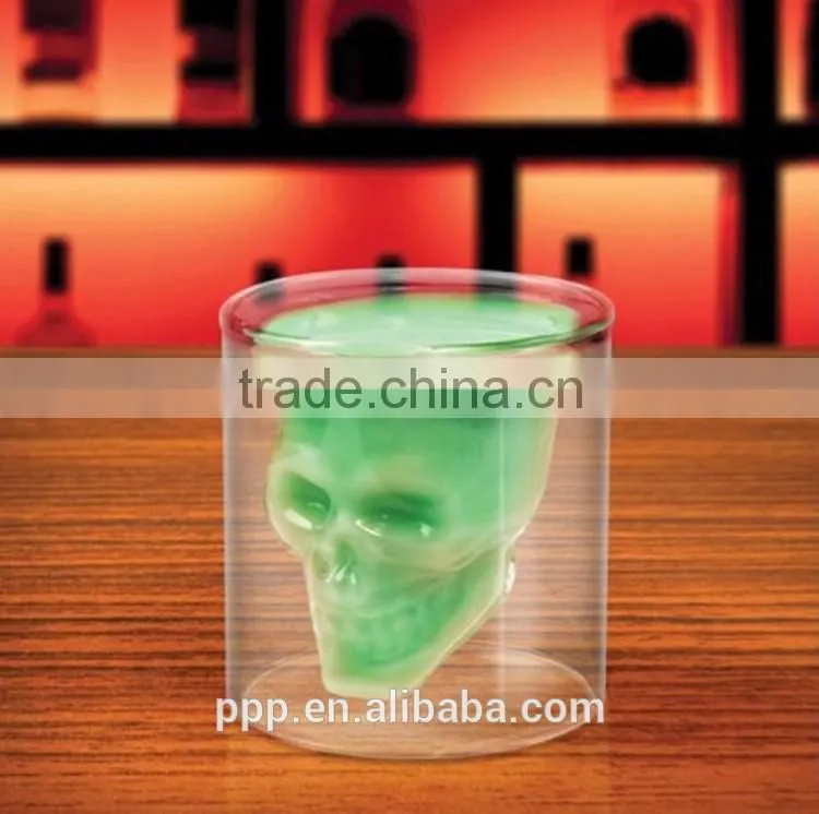 Skull glass cup/ handmade glass cup/ square glass cup