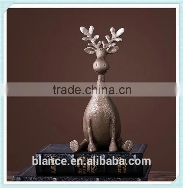 resin cute christmas deer statue christmas gift