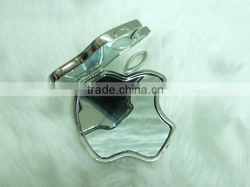 Hot selling apple shape compact mirror/custom apple shape cosmetic mirror