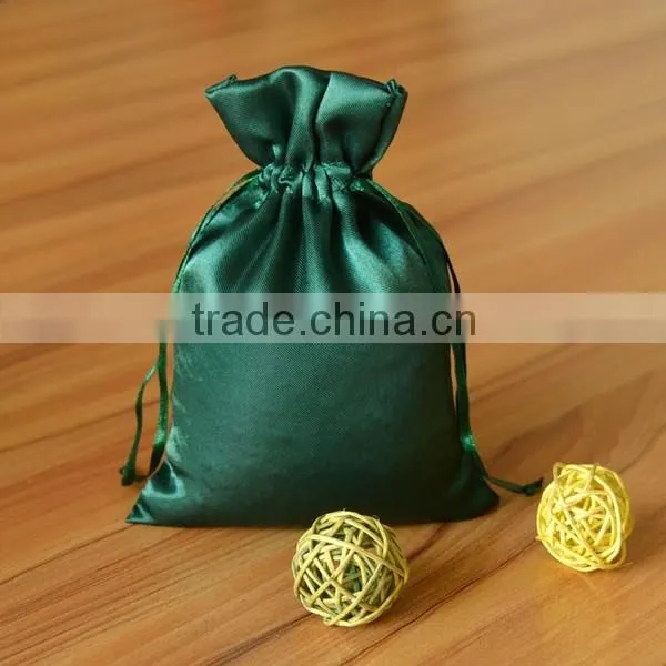 customize size drawstring satin silk virgin hair packaging bag