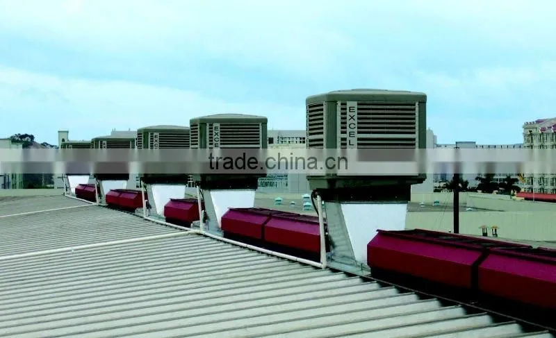 Solar evaporative cooler for industrial air cooling in energy-saving
