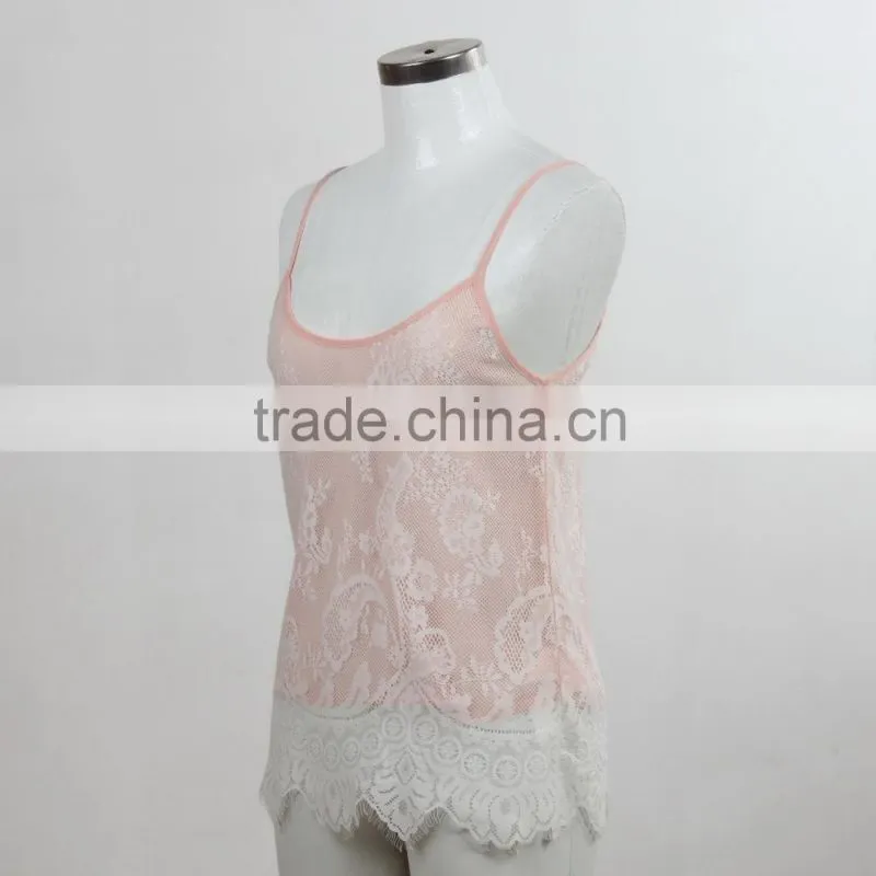 F5S15298 Printing Lace Sexy Camisole for woman