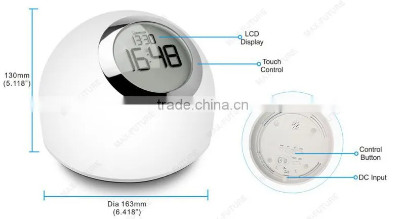 Touch Control Glowing LED Color Change Digital Alarm Clock With Snooze Function