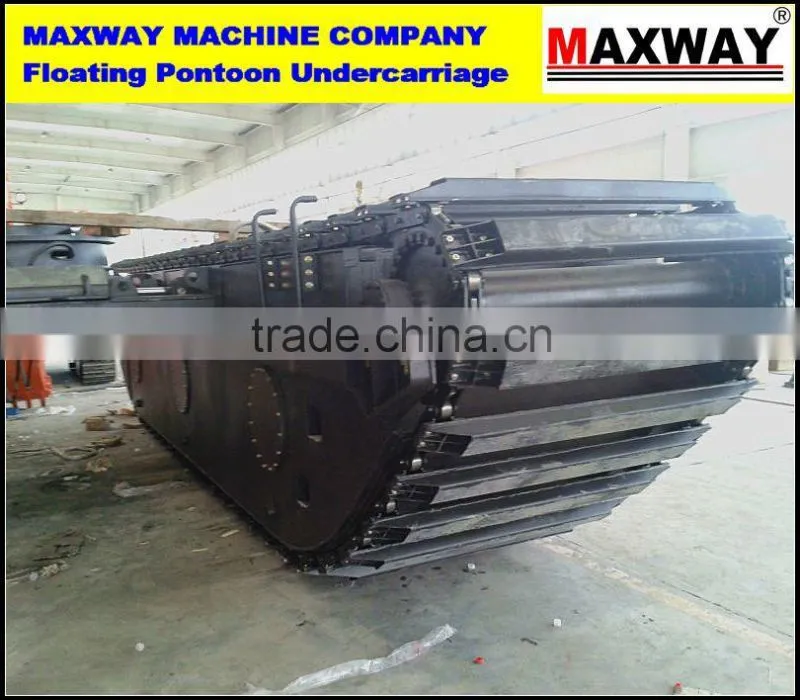 MAXWAY Swamp Excavator Pontoon Undercarriage with Additional Pontoon and Spud , Suitable to 20 to 23Ton Class Excavator