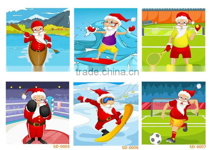 Home decoral Cartoon Christmas paintings for kids