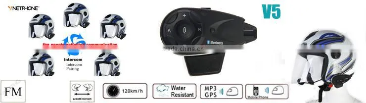 Helmet bluetooth walkie talkie bluetooth adapter for 5 riders