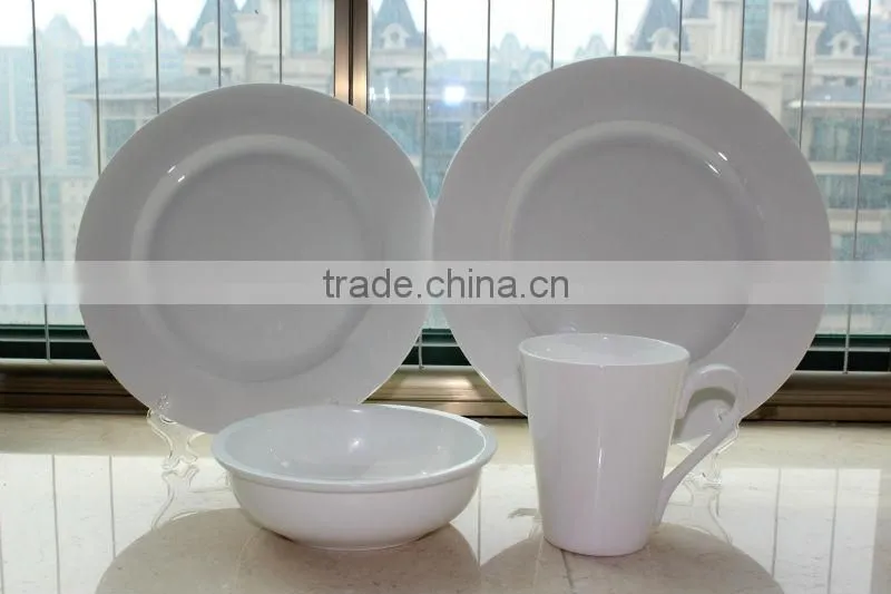 white ceramic bone china dinner set 4 pcs