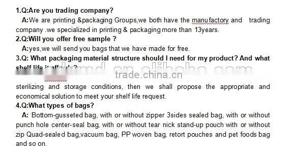 High quality rice packaging bag 30 kg