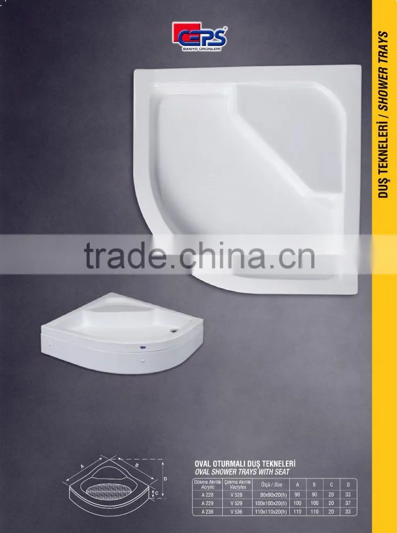 SHOWER TRAYS RECTANGULAR from Turkey white trays Acrylic