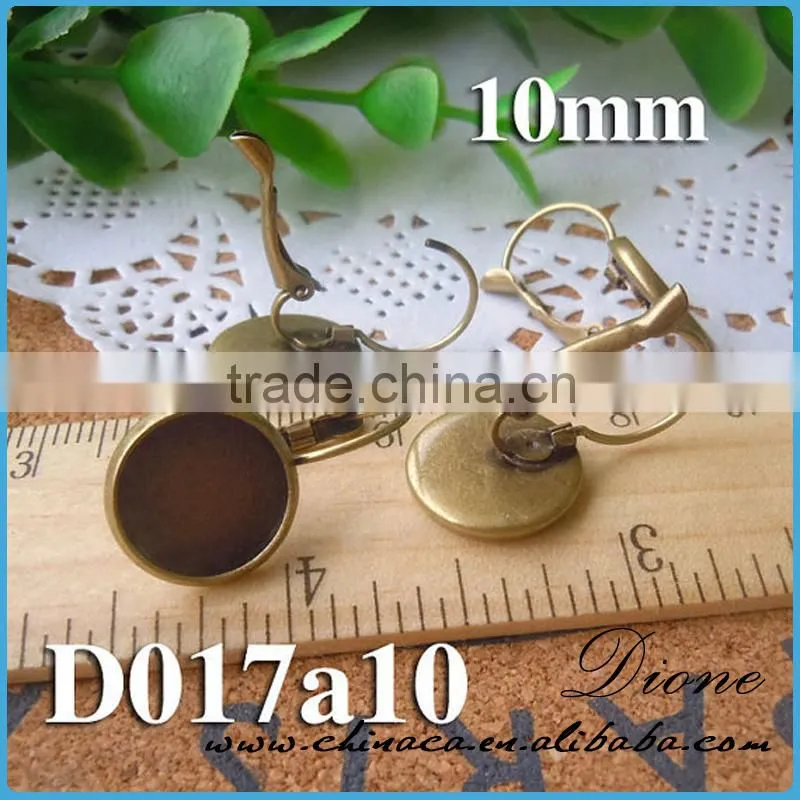Earring Setting White Gold Cabochon Earring Setting 12mm Pad
