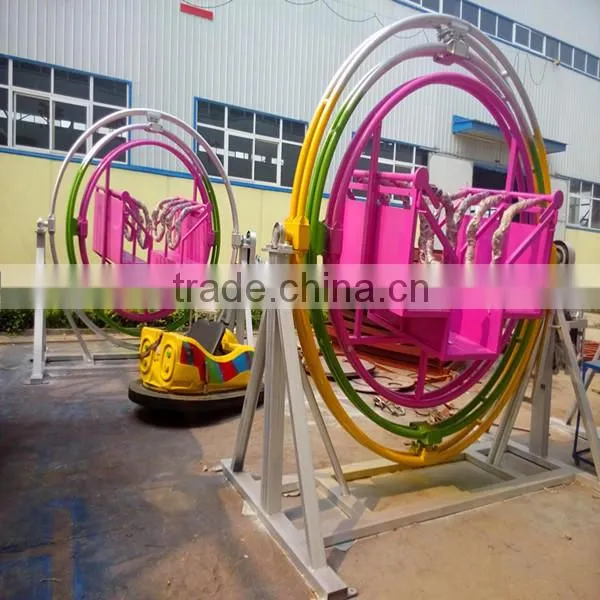 Thrilling amusement park equipment human gyroscope three dimensional space ring rides