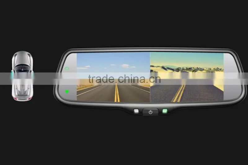 7.4" hottest full HD rear view mirror monitor with car backup camera and mirror link