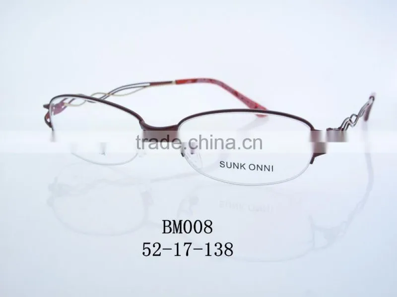 2016 New arrived metal optic frames BM008 half rimless