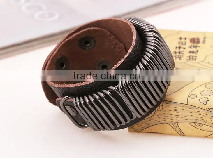 2015 punk Vintage handmade leather bracelet designs