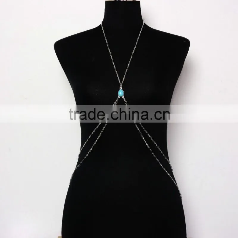 Drops turquoise beach sexy waist chain