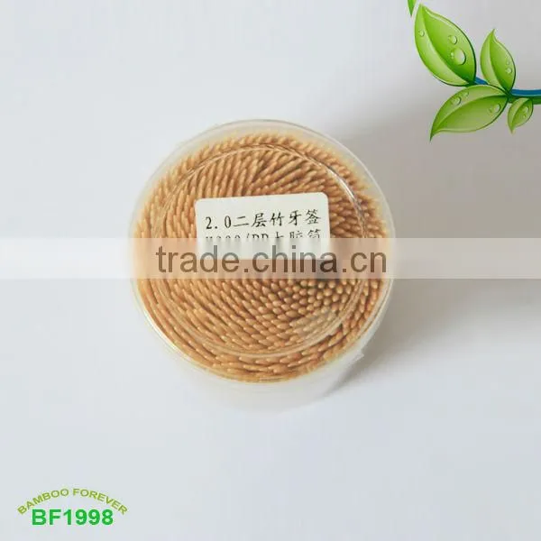 6.5cm*1.8mm big PP ruber jar bamboo two piont Toothpick