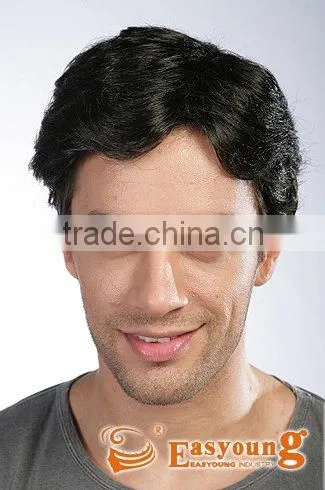 Wholesale factory mens hair wigs, synthetic toupee , hair replacement