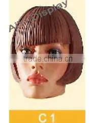 Male wig display mannequin head with plastic material