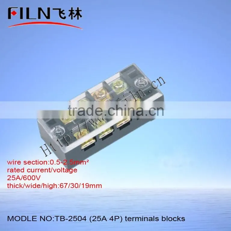 Screw connect 25A 4P Copper material TB terminal block TB-2504