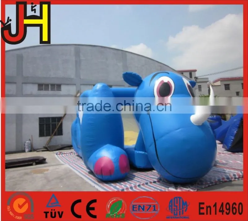 Hot sale inflatable rhino combo, inflatable bouncer slide, inflatable bounce castle