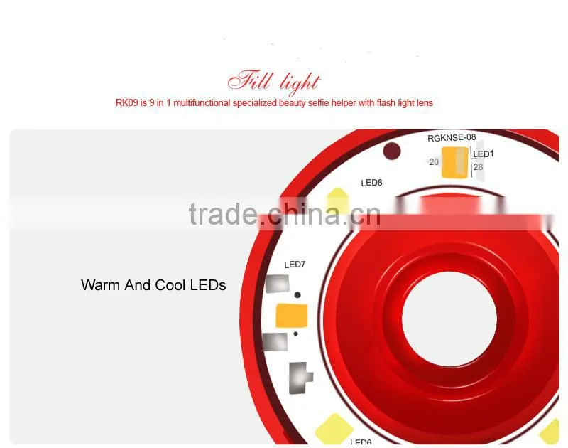 Universal Clip-On Selfie LED Light With Colored Filters And Camera Lens Kit For Smart Phones Tablets