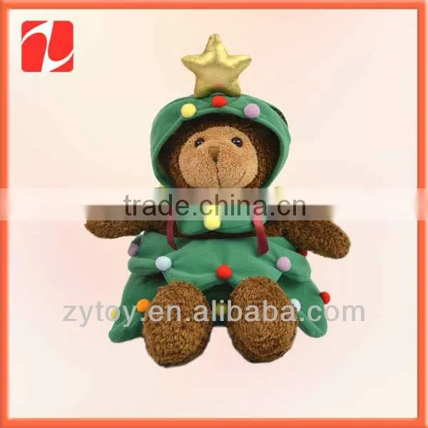 Factory direct sale Brown Plush Bear Toy with Scarf clothing