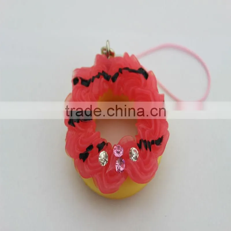 Promotion Gift Donuts Design 3D Soft PVC Keychain Display