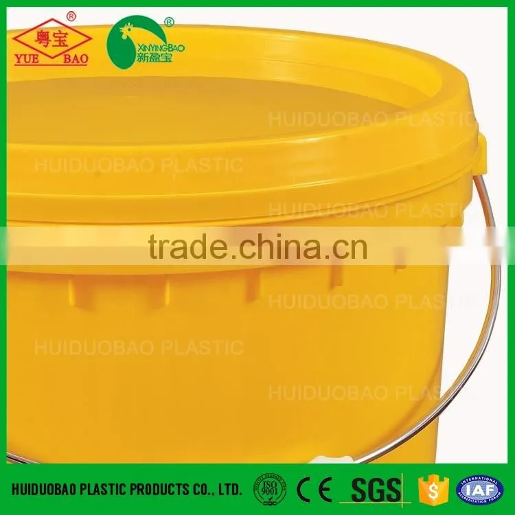 Yellow plastic bucket 30L for construction