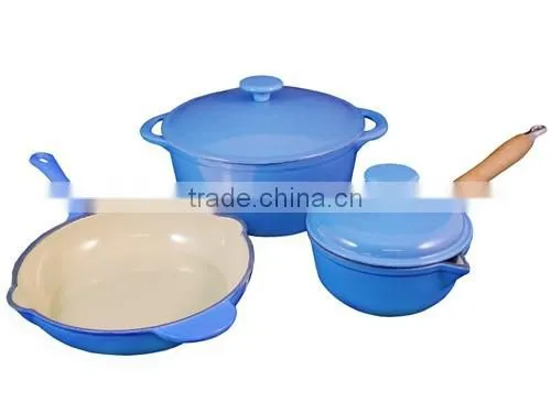 High quality red enamel cast iron pot