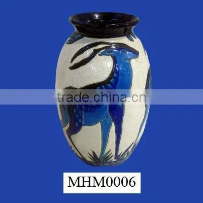 Natural deer design pocerlain vase
