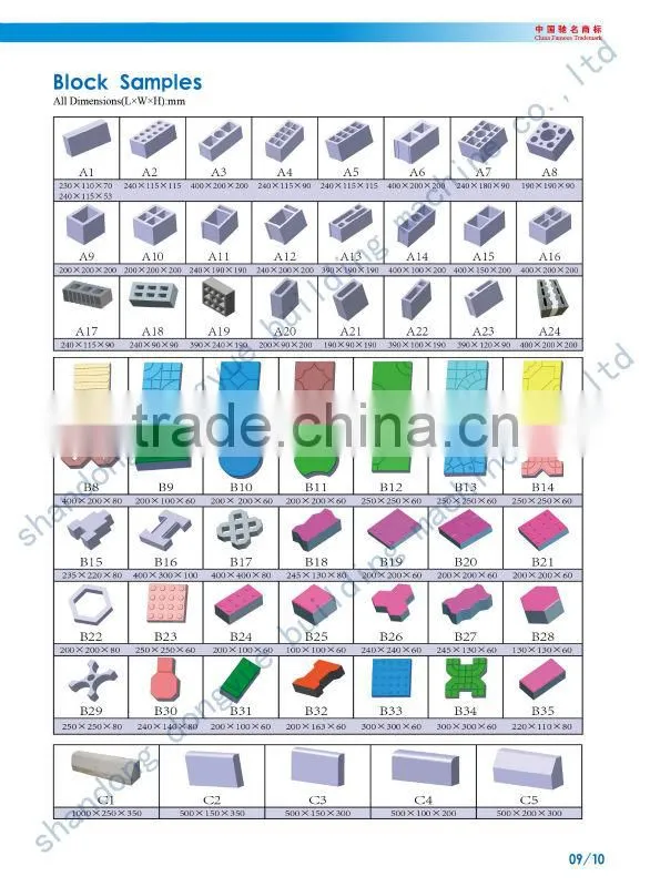 mold change system hollow cement block machine price