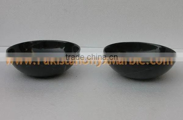 TEAKWOOD BLACK ZEBRA MARBLE BOWLS