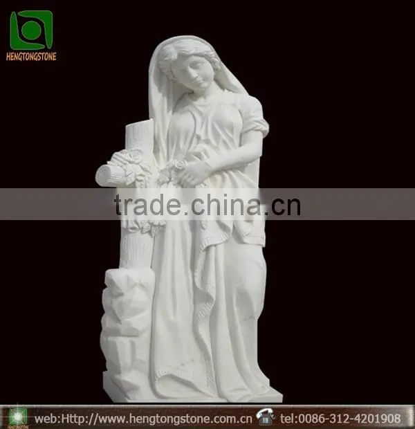 Angel Cheap Upright Headstone With Tree