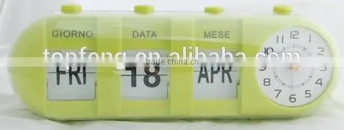 Flip-Date Retro Alarm Clock With Calendar/date table clock/table alarm clock