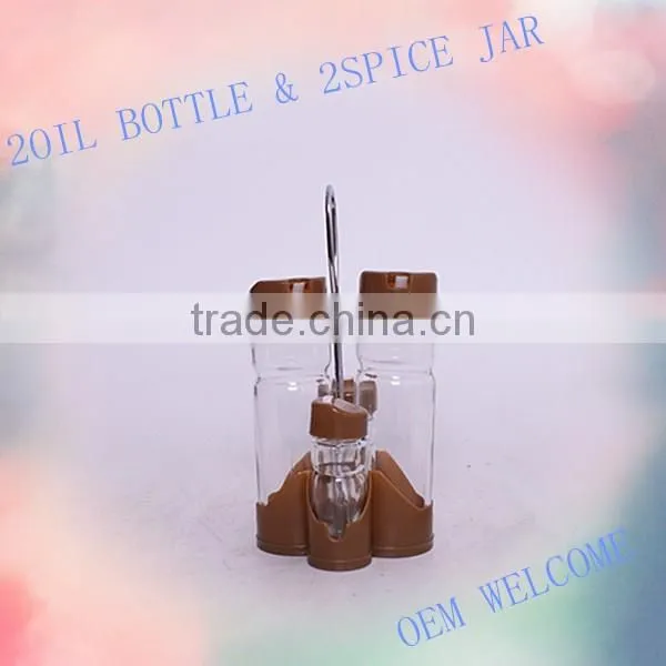 16pcs glass condiment set with stand