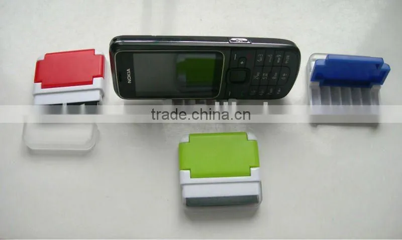 Plastic 2 in 1 mobile phone screen cleaner and stand holder