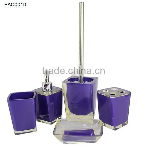 Imitate Glass Bath Accessories Set Transparent Resin Round Tissue Box Cover
