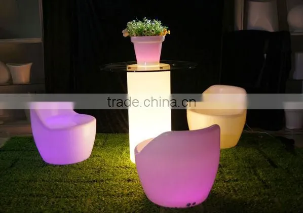 hot sale plastic comfortable lersure led light chair / colorfull portable glowing led chair