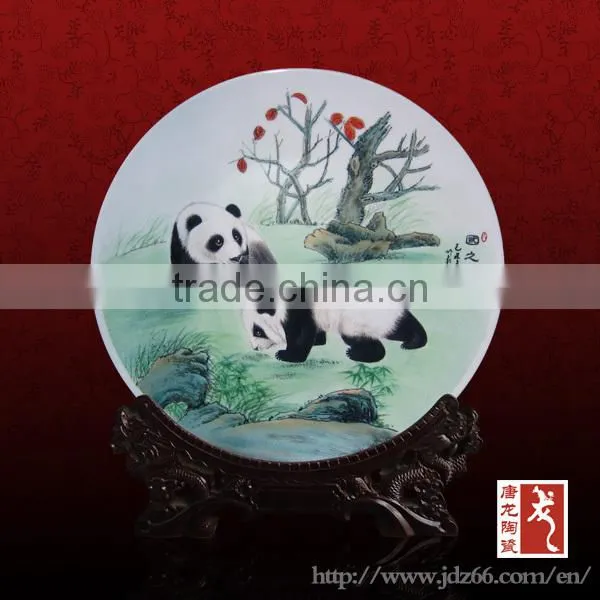 Ancient style excellent quality porcelain plates colored flowers design for collection