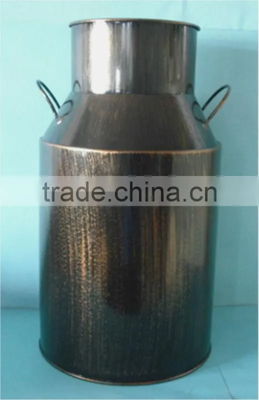 Antique metal milk jug flower pot metal milk jug