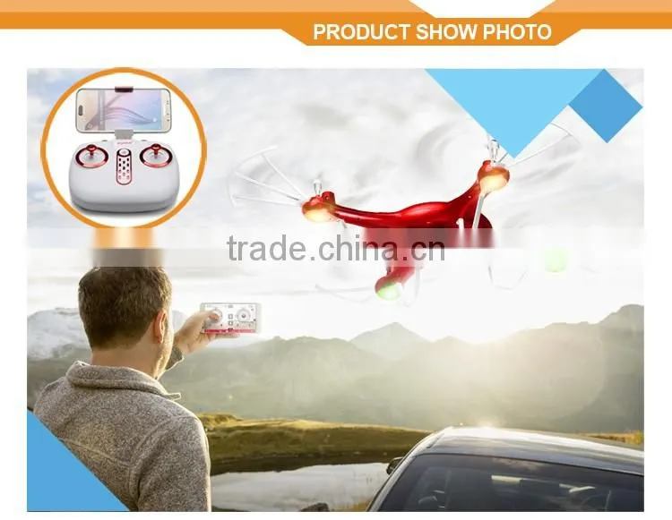 Newest 720P WIFI FPV 2MP HD Camera Helicopter Height Hold One Key Land 2.4G 4CH RC Quadcopter X5UC X5UW Drone SYMA