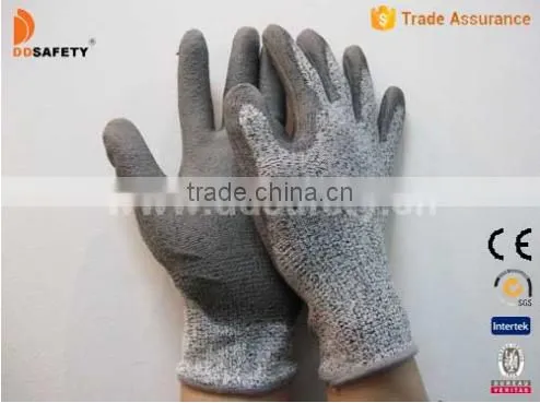 DDSAFETY Cut Resistant Gray Nitrile Coated Knitted Safety Gloves