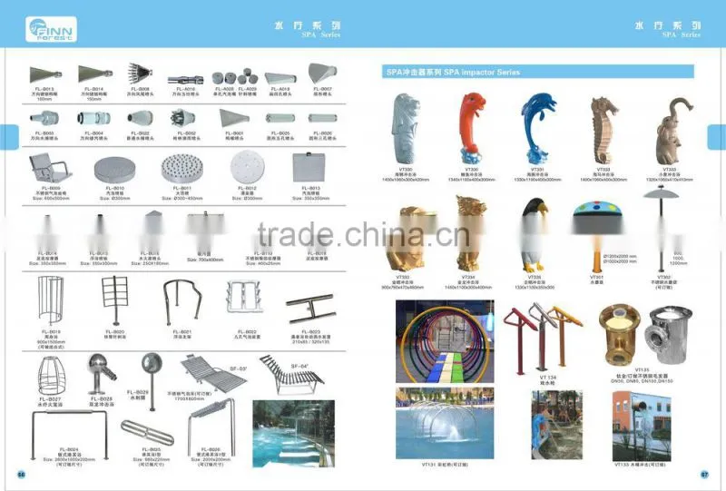 Swimming pool equipment spa massage water jet fountain nozzles