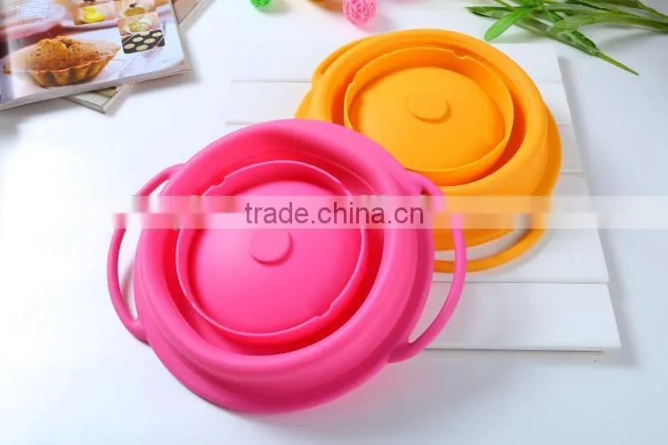 Collapsible silicone bowls hot selling microwave safe silicone bowls for kids