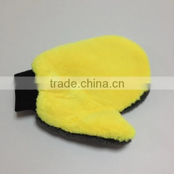 Microfibre polyester coral finger car polish gloves