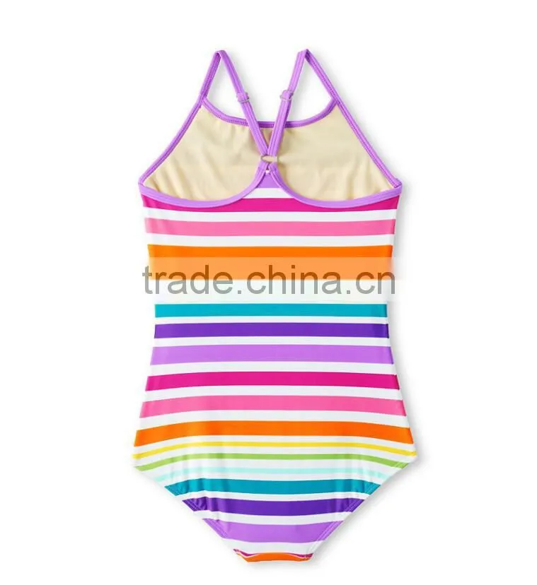 2017 Latex Swimsuit Quick Drying Adjustable Straps Girls Crossback One Piece Front Lined Open Sexy Girl Full Swimsuit
