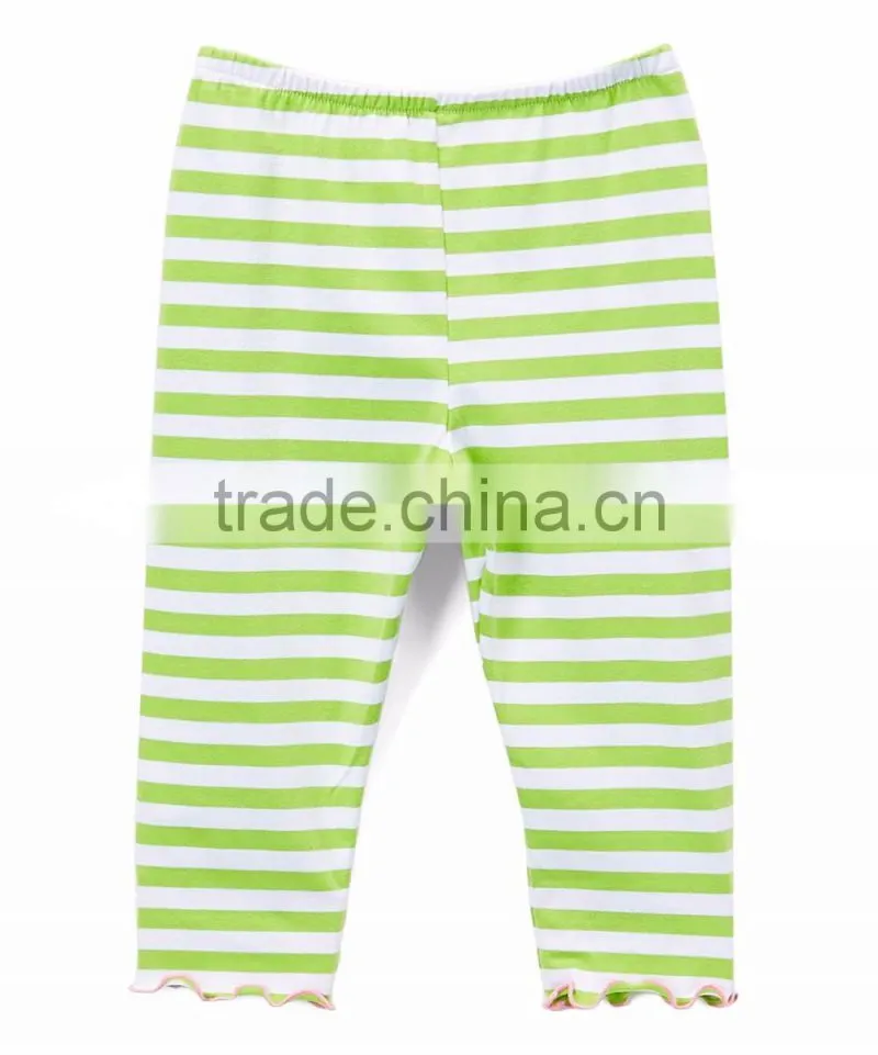 Capri Yoga Pants Green & White Stripe Girls Capri Pants High Quality Women Designer Capri Pants