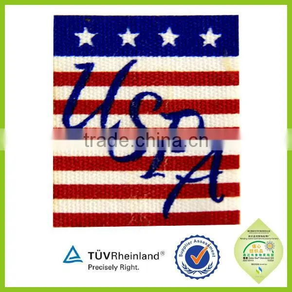Personalized fabric cheap custom clothing raised print labels for sale